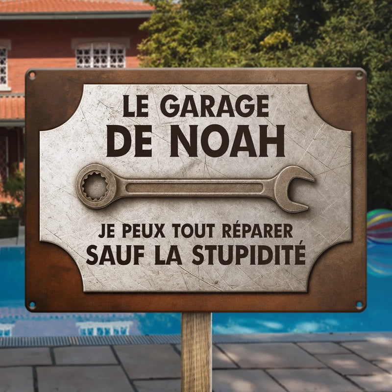 Panneau Métallique Personnalisé Pour La Décoration De La Maison – Cadeaux D’Anniversaire Personnalisés Pour Papa Et Grand-Père – Je Peux Tout Réparer, Sauf La Stupidité
