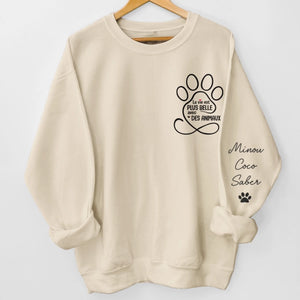 Sweat Unisexe Et Sweat À Capuche Personnalisés Avec Motif Sur La Manche – Cadeaux De Noël Et D'Anniversaire Personnalisés Pour Amoureux Des Chiens Et Des Chats, Parents De Chiens, Parents De Chats – Aimé Par Ma Bande À Poils