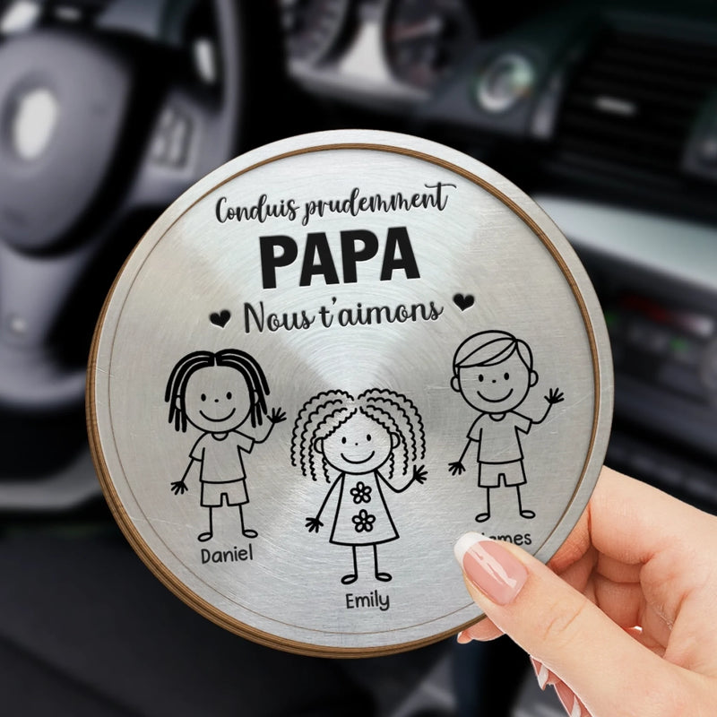 Clip Pare-Soleil De Voiture Personnalisé – Cadeaux D’Anniversaire Personnalisés Pour Papa Et Grand-Père – Reviens Toujours À La Maison En Sécurité