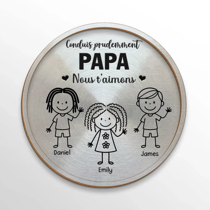 Clip Pare-Soleil De Voiture Personnalisé – Cadeaux D’Anniversaire Personnalisés Pour Papa Et Grand-Père – Reviens Toujours À La Maison En Sécurité