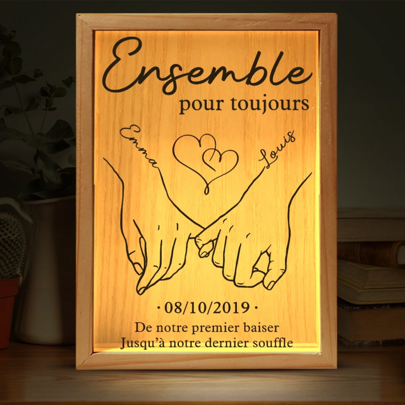 Boîte Lumineuse Avec Cadre Photo Personnalisée – Cadeau Personnalisé Pour Mari Et Femme À L’Occasion De Leur Anniversaire De Mariage – J’Appartiens À Toi, Et Tu M’Appartiens
