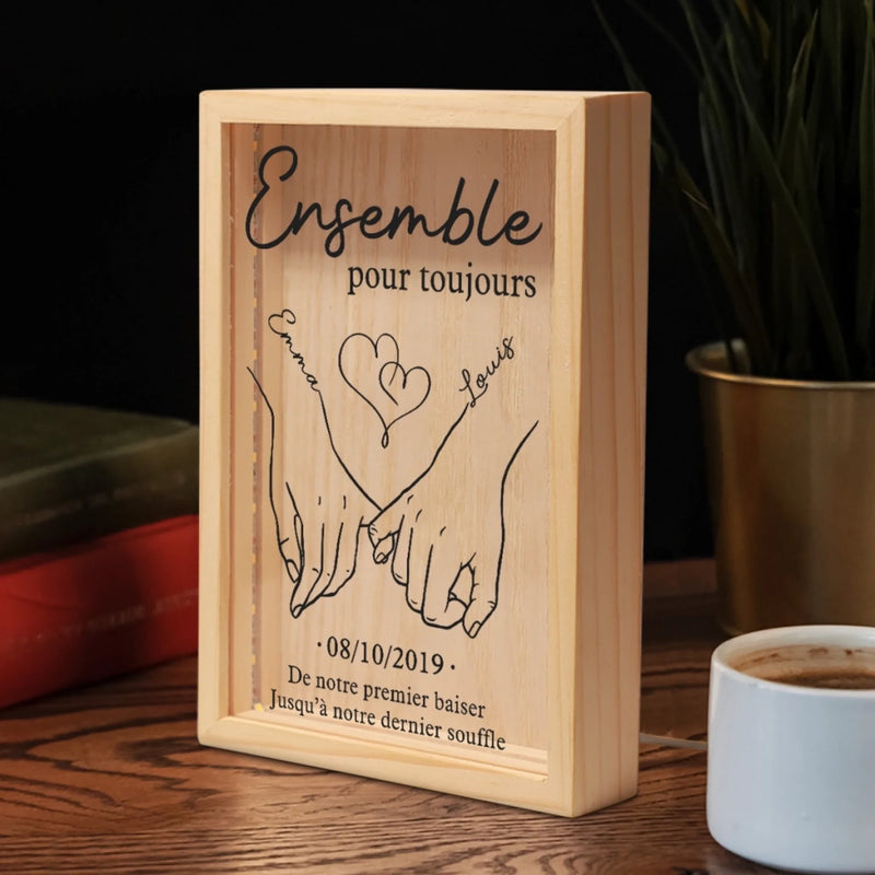 Boîte Lumineuse Avec Cadre Photo Personnalisée – Cadeau Personnalisé Pour Mari Et Femme À L’Occasion De Leur Anniversaire De Mariage – J’Appartiens À Toi, Et Tu M’Appartiens