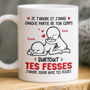 Tasse Personnalisée – Cadeaux D'Anniversaire De Mariage Pour Mari Et Femme, Pour Lui Et Pour Elle – Je T'adore Et J'aime Chaque Partie De Ton Corps