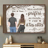 Affiche Horizontale Personnalisée – Cadeaux D’Anniversaire De Mariage Pour Mari Et Femme, Pour Lui Et Pour Elle – Nos Chemins Se Rejoignent Là Où Le Bonheur Commence