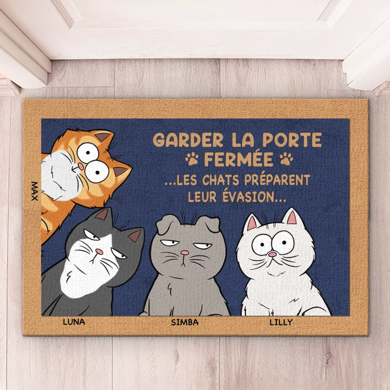 Tapis Décoratif Personnalisé Pour La Maison – Cadeaux De Noël Et D’Anniversaire Personnalisés Pour Famille, Amoureux Des Chiens Et Des Chats – Ici, Les Chats Décident Et Les Humains Exécutent