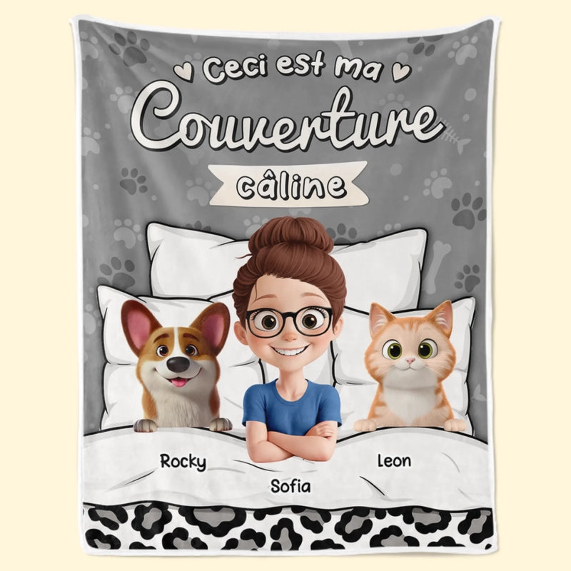 Couverture Personnalisée – Cadeaux De Noël Et D’Anniversaire Personnalisés Pour Famille, Amoureux Des Chiens Et Des Chats – Là Où Les Poils Et L’Amour Se Mélangent
