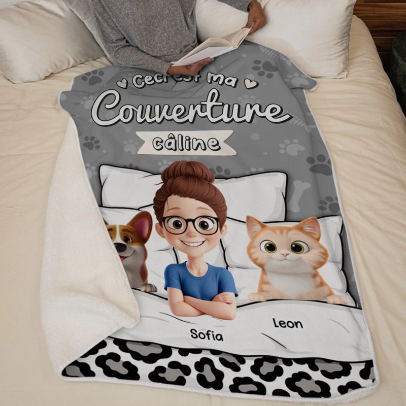 Couverture Personnalisée – Cadeaux De Noël Et D’Anniversaire Personnalisés Pour Famille, Amoureux Des Chiens Et Des Chats – Là Où Les Poils Et L’Amour Se Mélangent