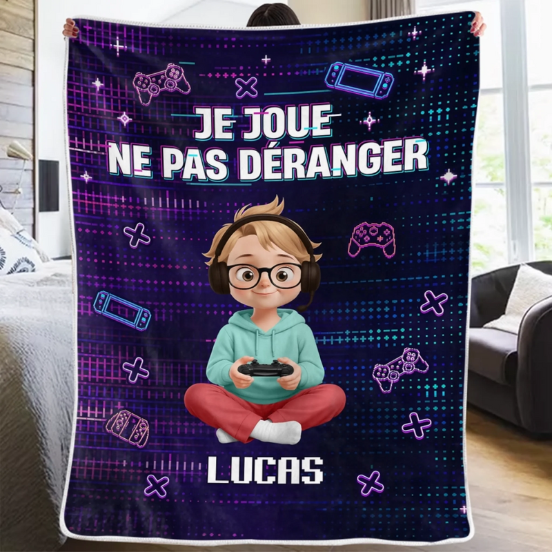 Couverture Gamer Personnalisée – Cadeaux D’Anniversaire Personnalisés Pour Gamers, Amoureux Du Jeu, Fans De Gaming Et La Famille – Entre Dans Le Royaume De La Joie