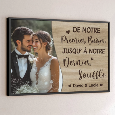 Affiche Horizontale Personnalisée – Cadeaux D’Anniversaire De Mariage Pour Mari Et Femme, Pour Lui Et Pour Elle – Avec Toi, Même Le Silence A Le Goût Du Bonheur