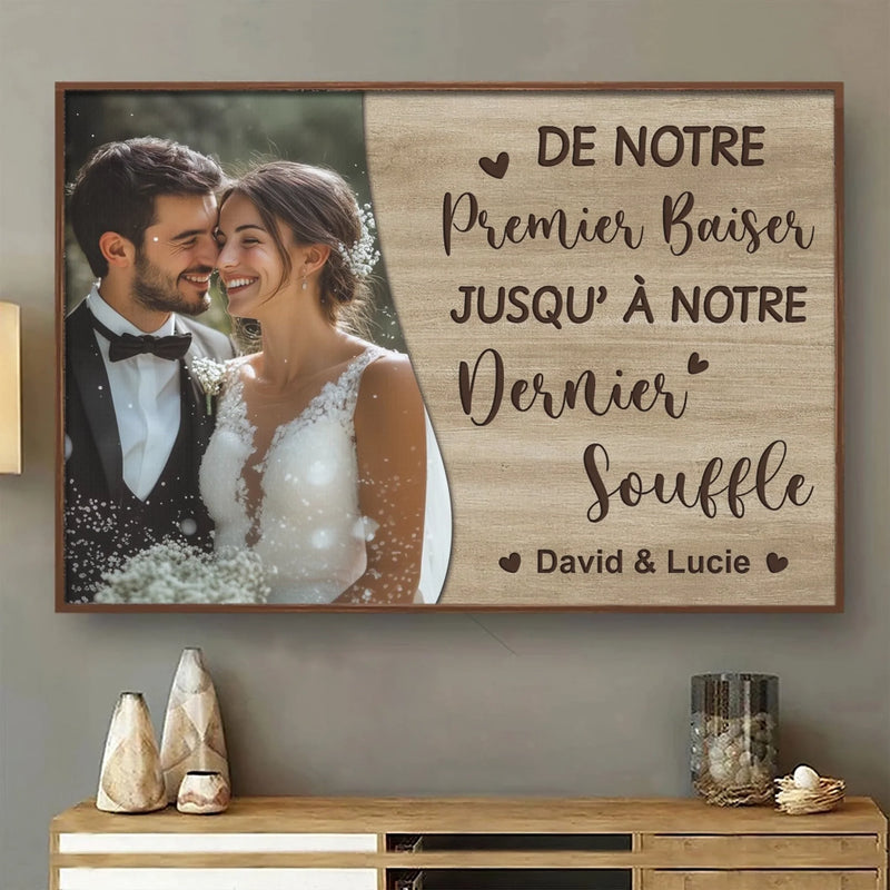 Affiche Horizontale Personnalisée – Cadeaux D’Anniversaire De Mariage Pour Mari Et Femme, Pour Lui Et Pour Elle – Avec Toi, Même Le Silence A Le Goût Du Bonheur