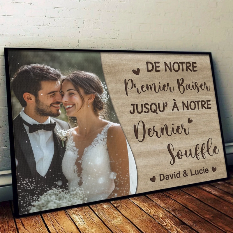 Affiche Horizontale Personnalisée – Cadeaux D’Anniversaire De Mariage Pour Mari Et Femme, Pour Lui Et Pour Elle – Avec Toi, Même Le Silence A Le Goût Du Bonheur