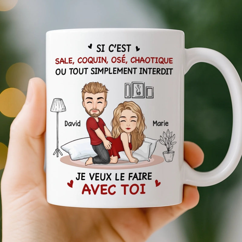 Tasse Personnalisée – Cadeaux D’Anniversaire De Mariage Pour Mari Et Femme, Pour Lui Et Pour Elle – J'ai Envie De Faire Des Câlins Avec Toi