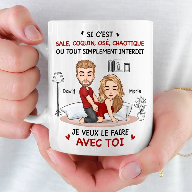 Tasse Personnalisée – Cadeaux D’Anniversaire De Mariage Pour Mari Et Femme, Pour Lui Et Pour Elle – J'ai Envie De Faire Des Câlins Avec Toi