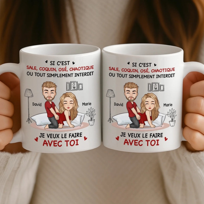 Tasse Personnalisée – Cadeaux D’Anniversaire De Mariage Pour Mari Et Femme, Pour Lui Et Pour Elle – J'ai Envie De Faire Des Câlins Avec Toi