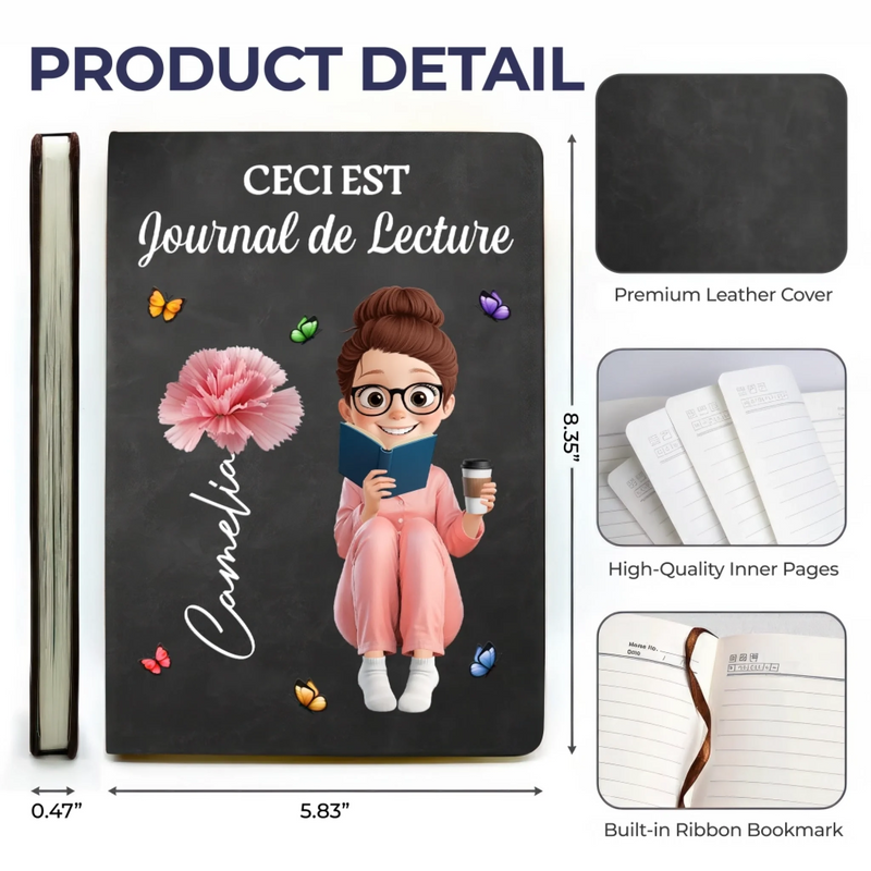 Carnet D’Écriture En Cuir Personnalisé – Cadeaux Personnalisés Pour Amoureux Des Livres, Rats De Bibliothèque, Lecteurs, Meilleures Amies, Sœurs, Famille Et Pour Vous-Même – Là Où Les Mots Me Guident Vers Moi-Même