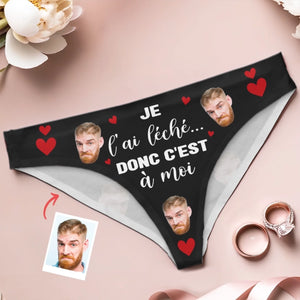 Culotte Femme Personnalisée Avec Photo – Cadeaux D'Anniversaire Et De Mariage Pour Mari Et Femme, Pour Lui Et Pour Elle – Entre Les Mains De Mon Amour