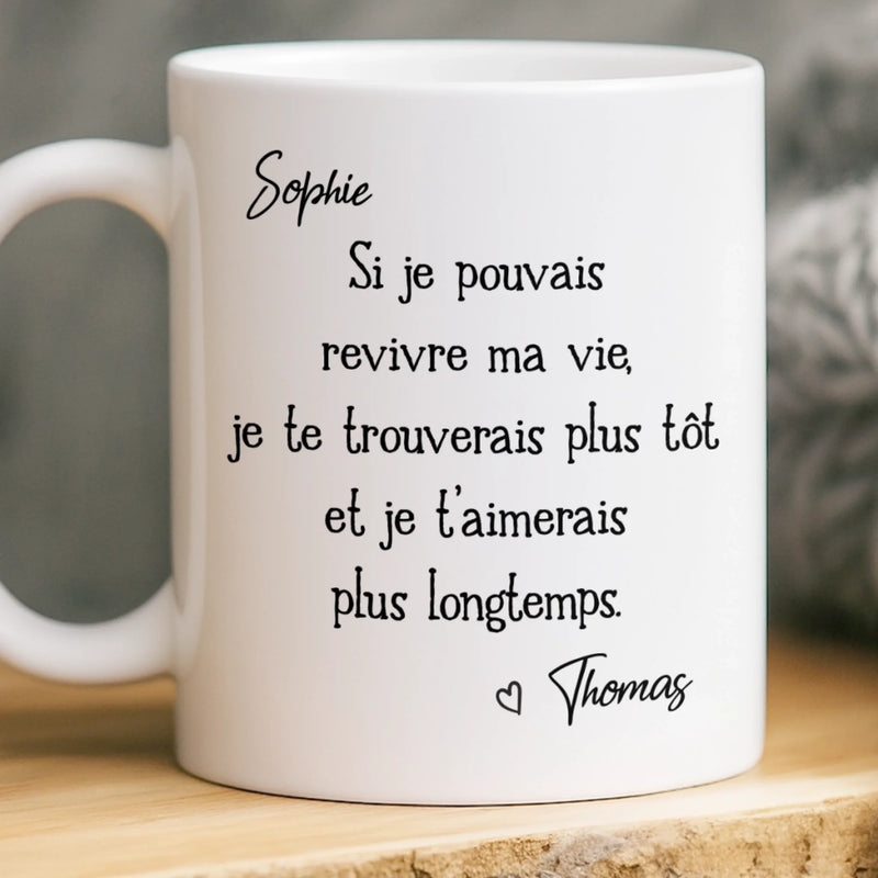 Tasse Personnalisée – Cadeaux D’Anniversaire De Mariage Pour Mari Et Femme, Pour Lui Et Pour Elle – Depuis Que Tu Es Là, Mon Cœur Sait Enfin Où Habiter