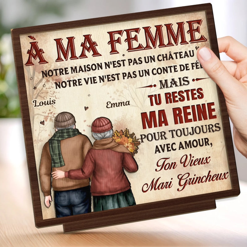 Plaque En Bois Personnalisée À Deux Couches – Cadeaux Personnalisés D’Anniversaire, De Noël Et De Mariage Pour Mari Et Femme, Lui Et Elle – Avec Toi, Chaque Jour Trouve Une Raison De Devenir Plus Beau