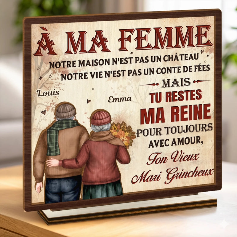 Plaque En Bois Personnalisée À Deux Couches – Cadeaux Personnalisés D’Anniversaire, De Noël Et De Mariage Pour Mari Et Femme, Lui Et Elle – Avec Toi, Chaque Jour Trouve Une Raison De Devenir Plus Beau