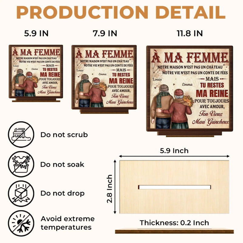 Plaque En Bois Personnalisée À Deux Couches – Cadeaux Personnalisés D’Anniversaire, De Noël Et De Mariage Pour Mari Et Femme, Lui Et Elle – Avec Toi, Chaque Jour Trouve Une Raison De Devenir Plus Beau