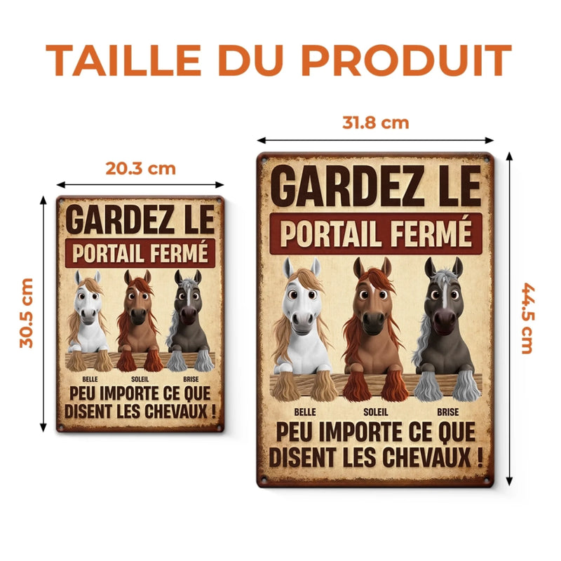 Panneau Métallique Personnalisé Pour La Décoration De La Maison – Cadeaux D’Anniversaire Personnalisés Pour Hommes Et Femmes, Amoureux Des Chevaux – Sérieusement, Ferme La Barrière