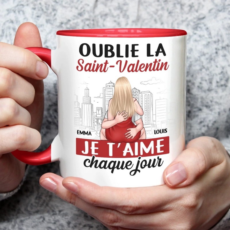 Tasse Personnalisée Bicolore – Cadeaux D’Anniversaire Et De Mariage Pour Mari Et Femme, Pour Lui Et Pour Elle – J'aime Chaque Centimètre De Toi