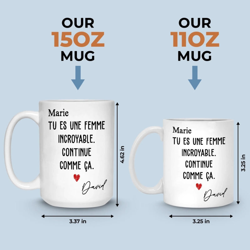 Tasse Personnalisée – Cadeaux D’Anniversaire De Mariage Pour Mari Et Femme, Pour Lui Et Pour Elle – Grâce À Toi, Je Me Sens Invincible Chaque Jour