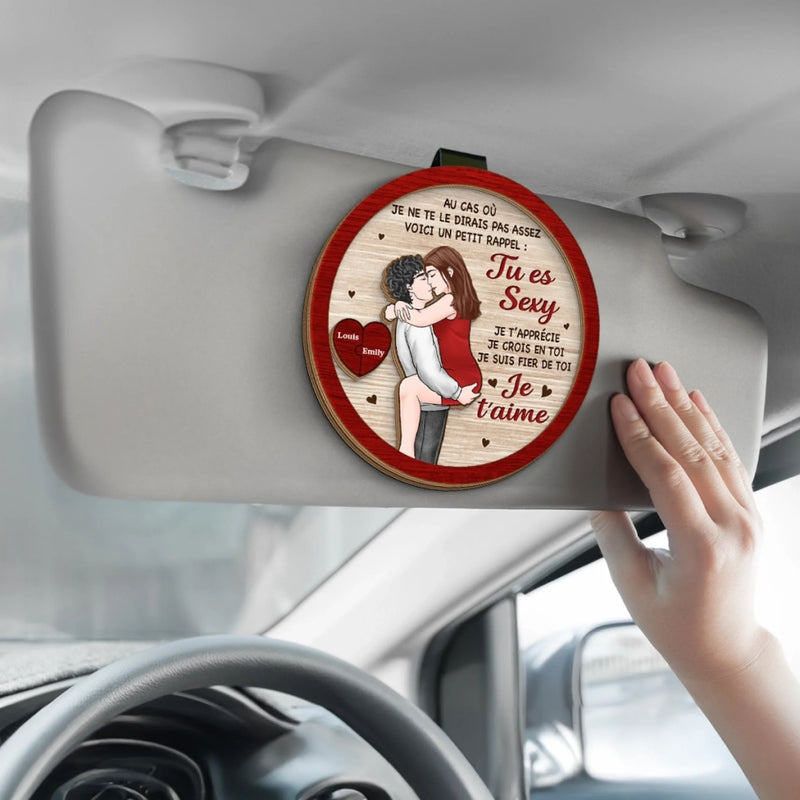 Clip Pare-Soleil De Voiture Personnalisé Avec Photo – Cadeaux D’Anniversaire Et De Mariage Pour Mari Et Femme, Pour Lui Et Pour Elle – Conduis Prudemment, J'ai Besoin De Toi Ici Avec Moi