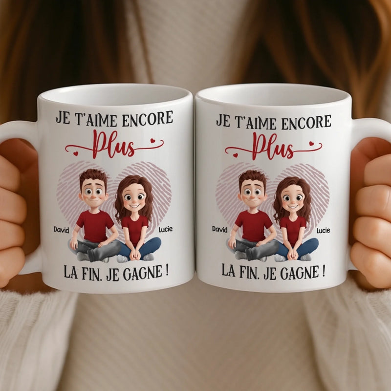 Tasse Personnalisée – Cadeaux D’Anniversaire De Mariage Pour Mari Et Femme, Pour Lui Et Pour Elle – À La Fin, C’est Toujours L’Amour Qui Gagne