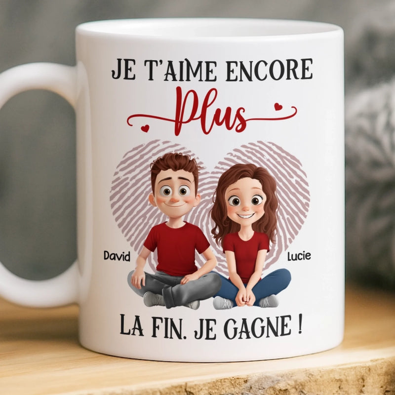 Tasse Personnalisée – Cadeaux D’Anniversaire De Mariage Pour Mari Et Femme, Pour Lui Et Pour Elle – À La Fin, C’est Toujours L’Amour Qui Gagne
