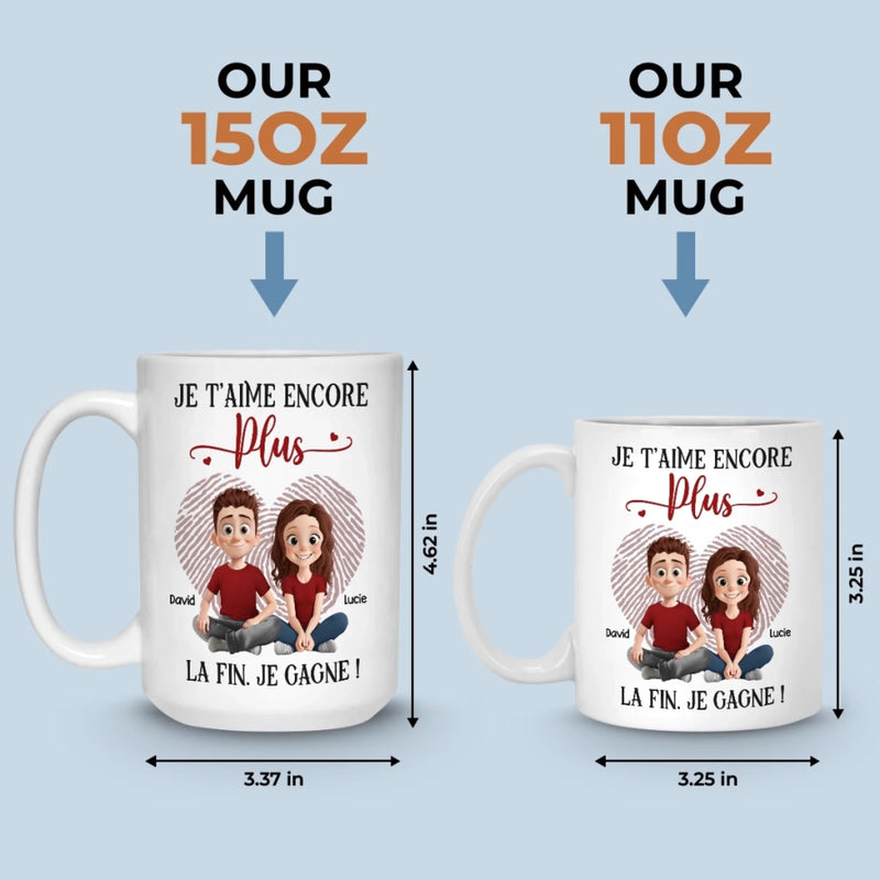 Tasse Personnalisée – Cadeaux D’Anniversaire De Mariage Pour Mari Et Femme, Pour Lui Et Pour Elle – À La Fin, C’est Toujours L’Amour Qui Gagne
