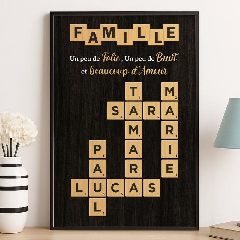 Affiche Verticale Personnalisée – Cadeaux De Noël Et D’Anniversaire Personnalisés Pour Maman, Papa, Frère, Sœur, Enfants – Des Prénoms Reliés Par L’Amour