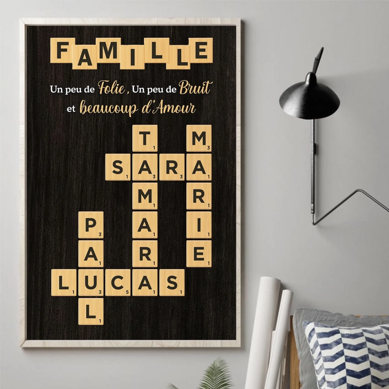 Affiche Verticale Personnalisée – Cadeaux De Noël Et D’Anniversaire Personnalisés Pour Maman, Papa, Frère, Sœur, Enfants – Des Prénoms Reliés Par L’Amour