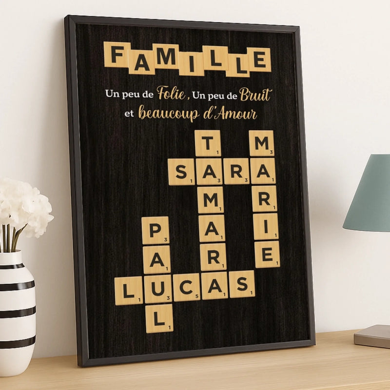 Affiche Verticale Personnalisée – Cadeaux De Noël Et D’Anniversaire Personnalisés Pour Maman, Papa, Frère, Sœur, Enfants – Des Prénoms Reliés Par L’Amour