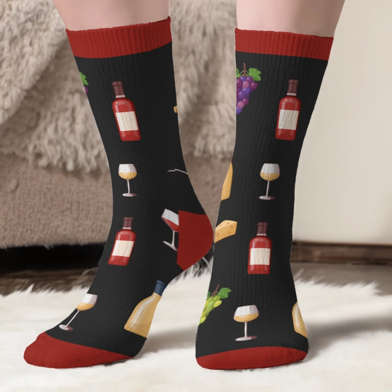 Chaussettes Personnalisées – Cadeaux De Noël Et D’Anniversaire Personnalisés Pour Meilleures Amies, Sœurs, La Famille Et Vous-Même – Apporte-Moi Du Vin
