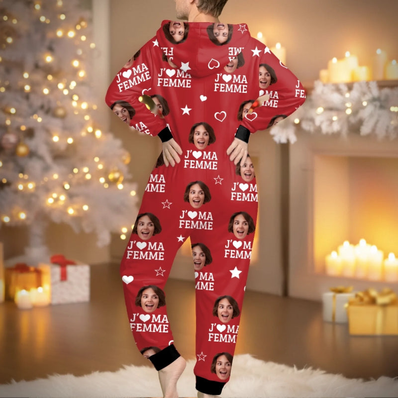 Combinaison Adulte Personnalisée Avec Photo – Cadeaux Personnalisés D’Anniversaire, De Noël Et De Mariage Pour Mari Et Femme, Pour Lui Et Pour Elle – La Preuve D’Amour Ultime