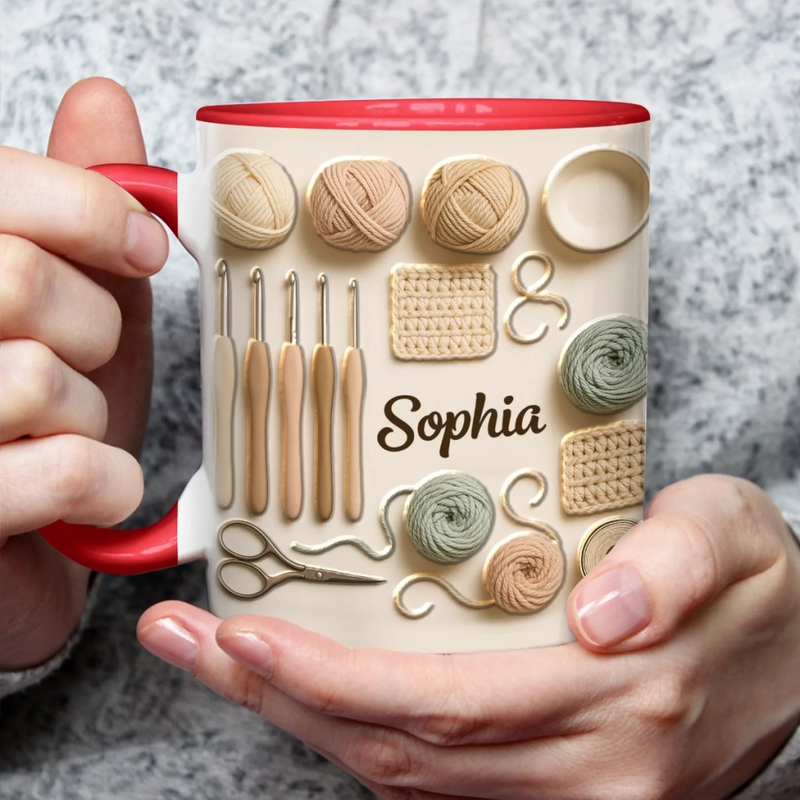 Tasse Personnalisée Bicolore – Cadeaux D’Anniversaire Personnalisés Pour Meilleures Amies, Sœurs, Famille Et Vous-Même – Là Où Chaque Maille Devient Un Moment De Joie