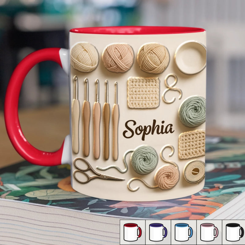Tasse Personnalisée Bicolore – Cadeaux D’Anniversaire Personnalisés Pour Meilleures Amies, Sœurs, Famille Et Vous-Même – Là Où Chaque Maille Devient Un Moment De Joie
