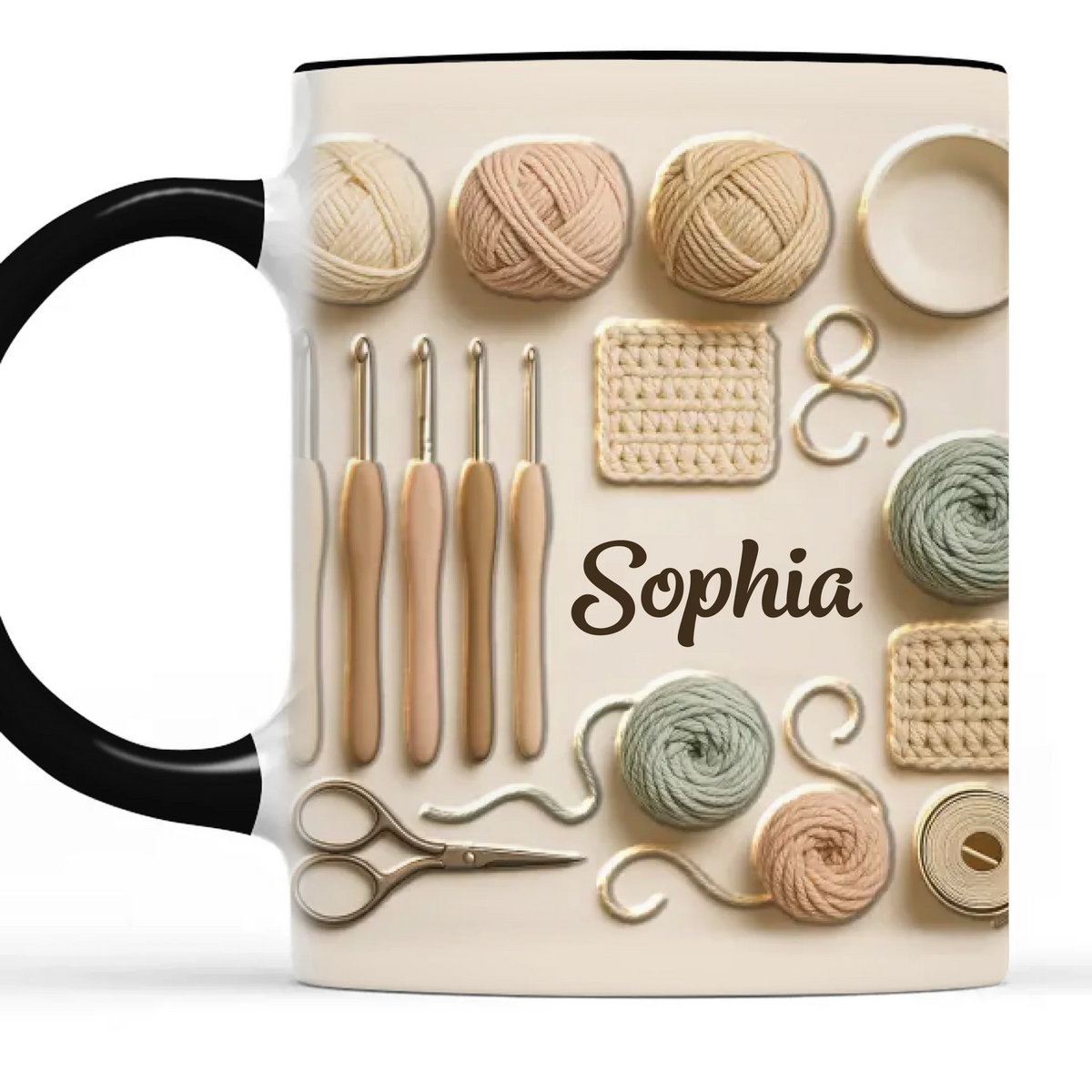 Tasse personnalisée bicolore – Cadeaux d'anniversaire personnalisés pour meilleures amies, sœurs, famille et vous-même – Là où chaque maille devient un moment de joie