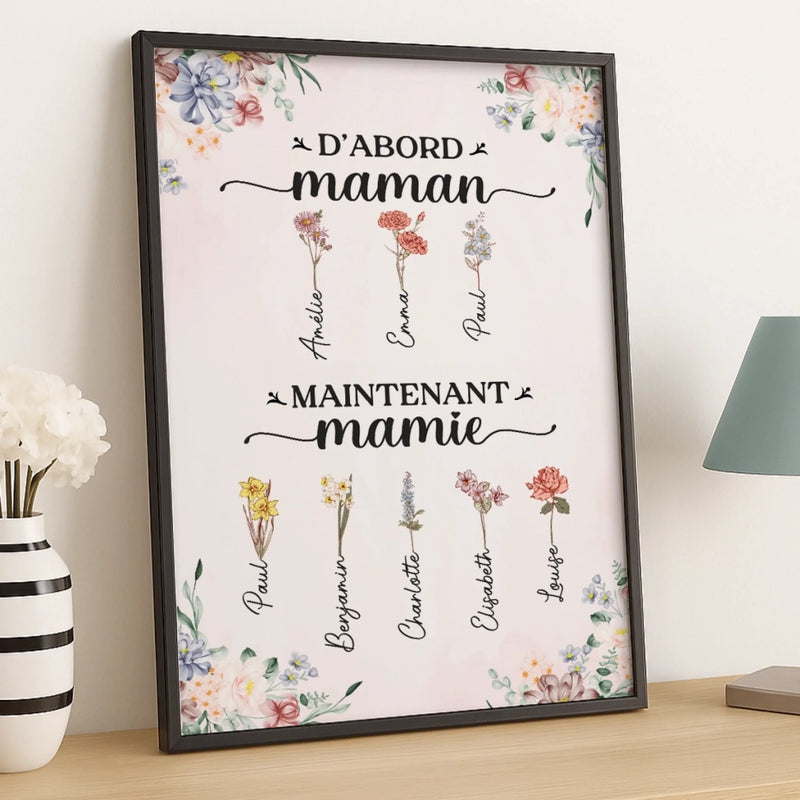 Affiche Verticale Personnalisée – Cadeaux D’Anniversaire Personnalisés Pour Maman Et Grand-Maman – Des Générations Unies Par L’Amour