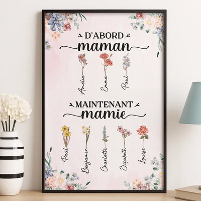 Affiche Verticale Personnalisée – Cadeaux D’Anniversaire Personnalisés Pour Maman Et Grand-Maman – Des Générations Unies Par L’Amour