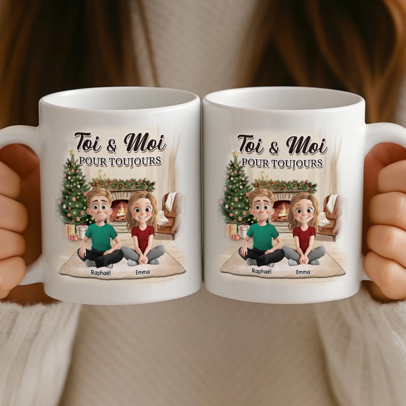 Tasse Personnalisée – Cadeaux De Noël Et D’Anniversaire Personnalisés Pour La Famille, Les Amoureux Des Chiens Et Des Chats - Ma Maison, C’est Là Où Mon Chat Et Toi Êtes