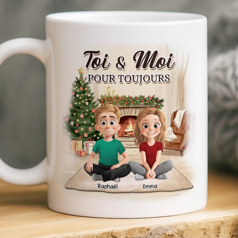 Tasse Personnalisée – Cadeaux De Noël Et D’Anniversaire Personnalisés Pour La Famille, Les Amoureux Des Chiens Et Des Chats - Ma Maison, C’est Là Où Mon Chat Et Toi Êtes