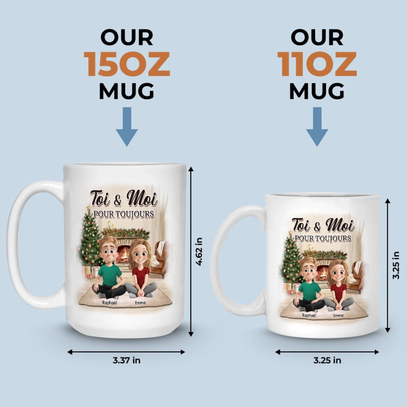 Tasse Personnalisée – Cadeaux De Noël Et D’Anniversaire Personnalisés Pour La Famille, Les Amoureux Des Chiens Et Des Chats - Ma Maison, C’est Là Où Mon Chat Et Toi Êtes