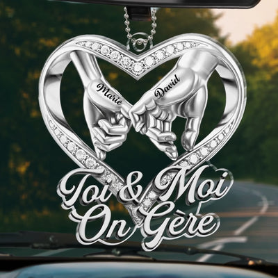 Ornement De Voiture En Acrylique Personnalisé – Cadeaux Personnalisés D’Anniversaire De Mariage Et De Mariage Pour Mari Et Femme, Pour Lui Et Pour Elle – Tu Rends Mon Monde Plus Doux