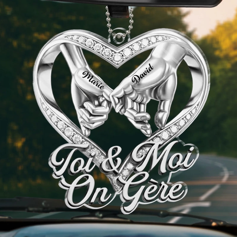 Ornement De Voiture En Acrylique Personnalisé – Cadeaux Personnalisés D’Anniversaire De Mariage Et De Mariage Pour Mari Et Femme, Pour Lui Et Pour Elle – Tu Rends Mon Monde Plus Doux