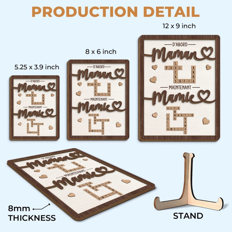Plaque En Bois Personnalisée Style Scrabble À Deux Couches – Cadeaux D’Anniversaire Personnalisés Pour Maman Et Mamie – Fait Avec Amour Pour Toi