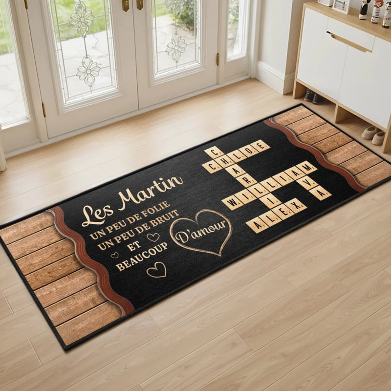 Tapis De Couloir Personnalisé – Cadeaux D’Anniversaire Personnalisés Pour Maman, Papa, Frère, Sœur Et Enfants – Écrire Notre Amour Lettre Par Lettre