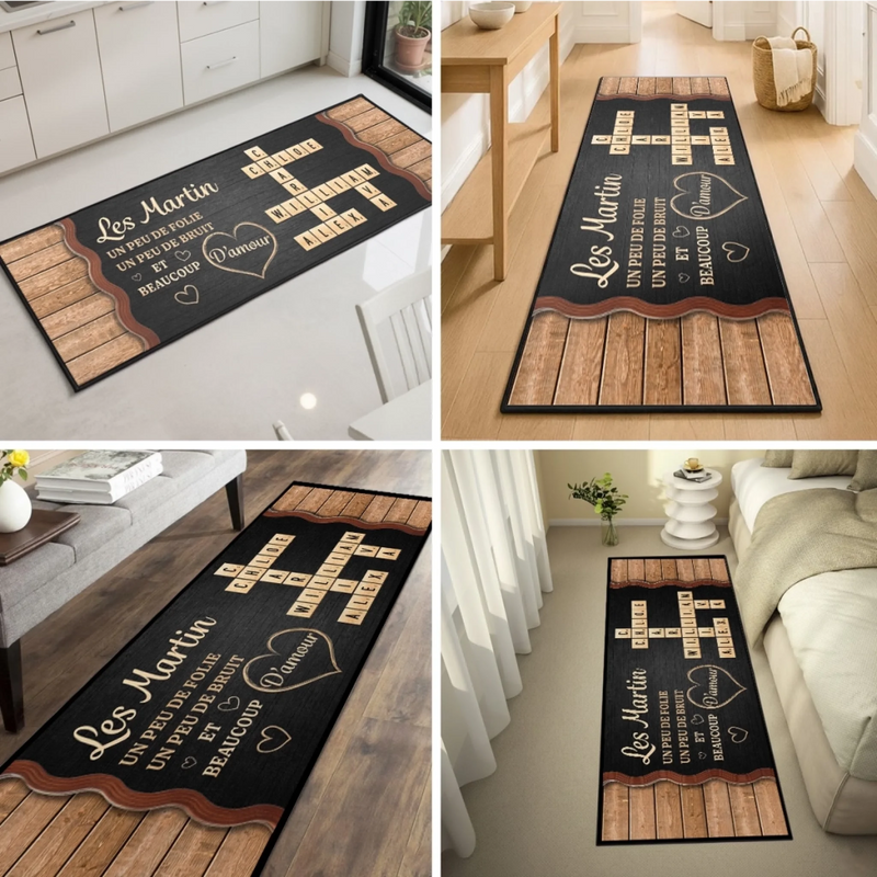 Tapis De Couloir Personnalisé – Cadeaux D’Anniversaire Personnalisés Pour Maman, Papa, Frère, Sœur Et Enfants – Écrire Notre Amour Lettre Par Lettre