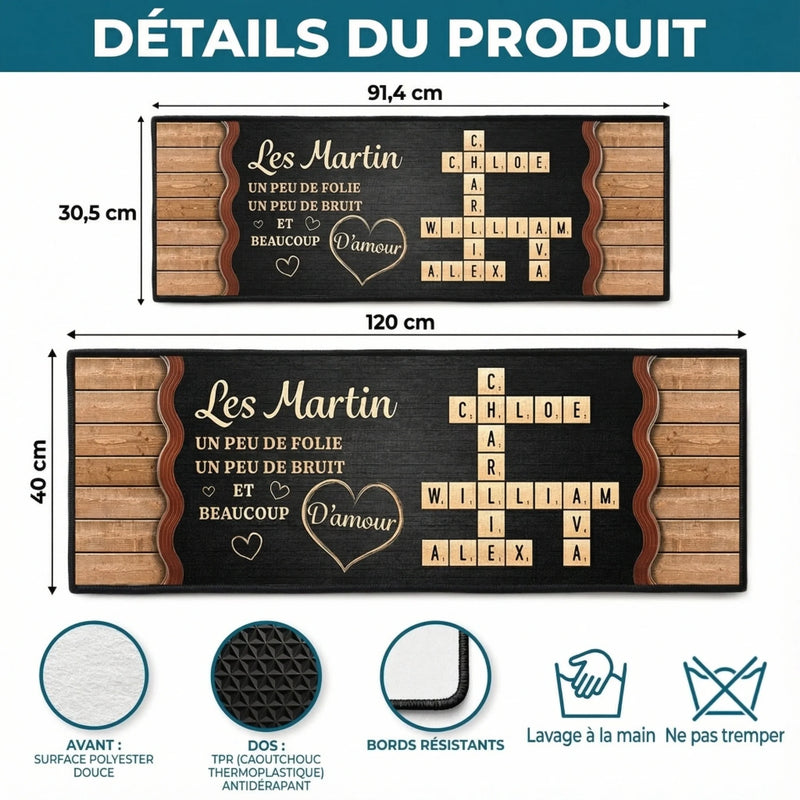 Tapis De Couloir Personnalisé – Cadeaux D’Anniversaire Personnalisés Pour Maman, Papa, Frère, Sœur Et Enfants – Écrire Notre Amour Lettre Par Lettre
